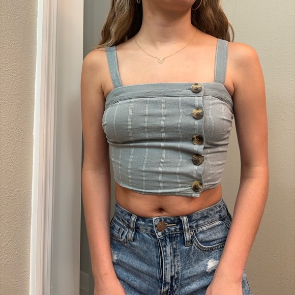 Tilly’s Striped Crop Tank Top - Picture 2 of 10